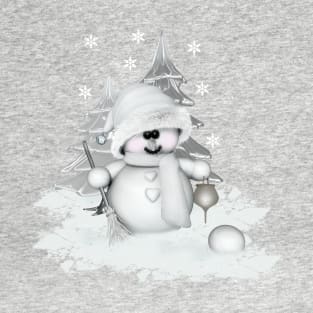 Schneemann Kind in weiß T-Shirt